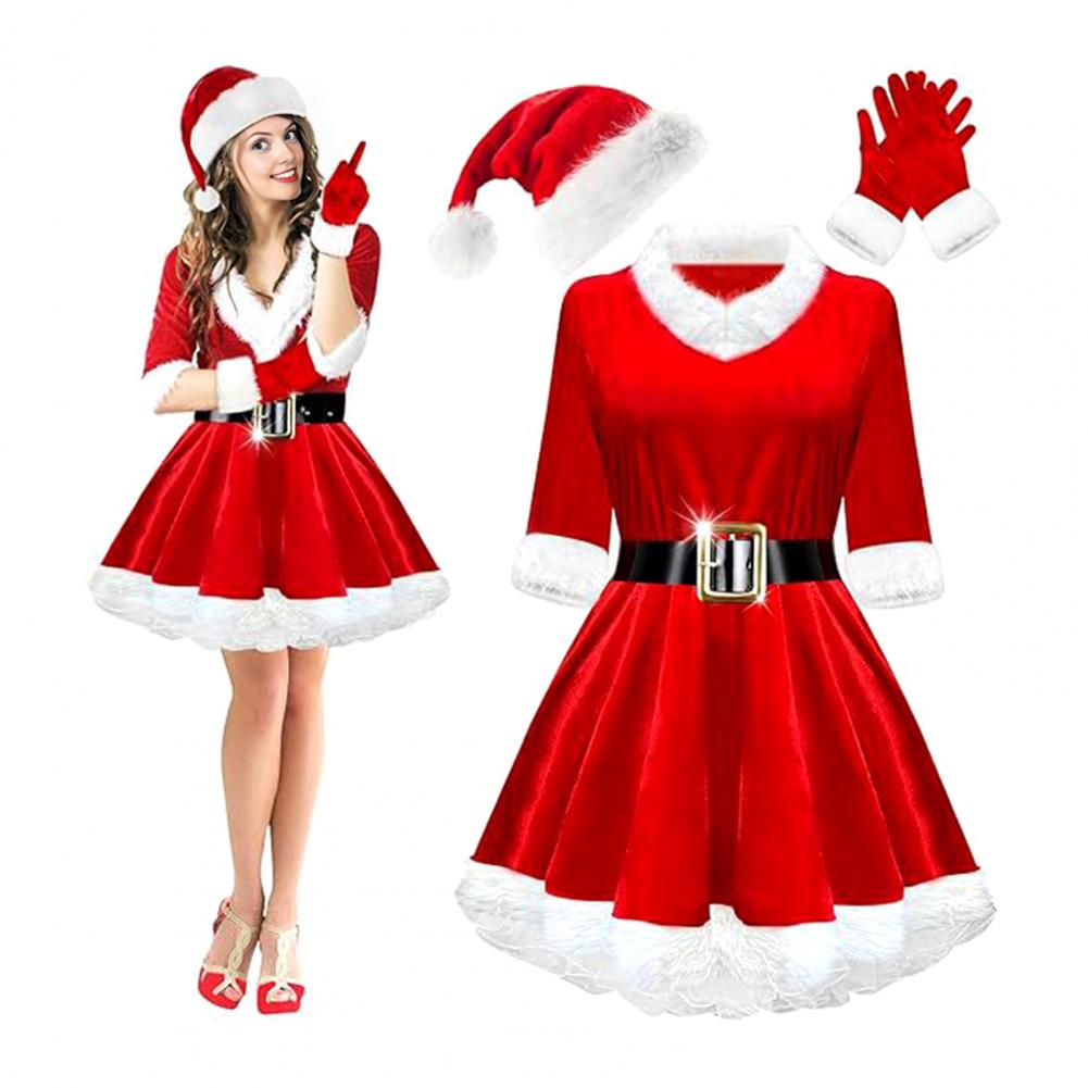 4 Pcs Mrs. Claus Costume Set W - Elf Costume Christmas recensione e prezzo
