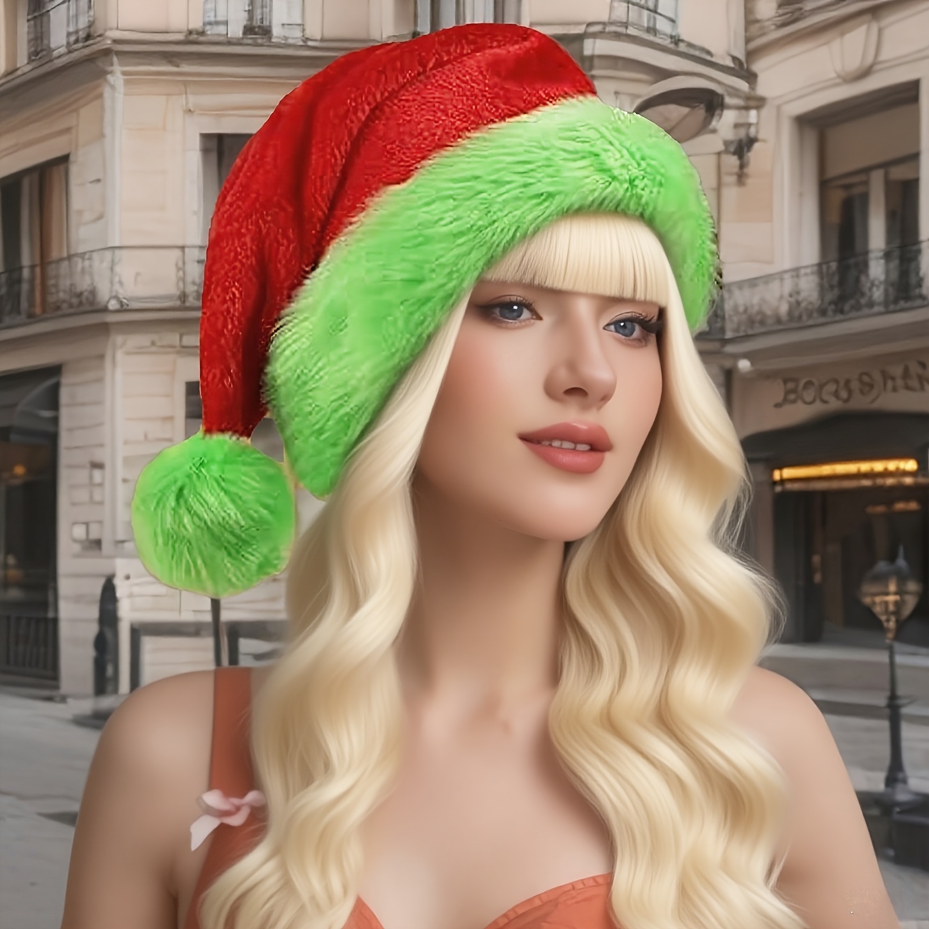 Fluorescent Green Edge Red San - Santa Hat Plush recensione e prezzo