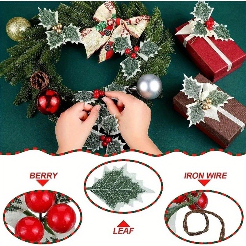 10 Pcs Artificial Holly Berrie - Christmas Wreath Fake recensione e prezzo