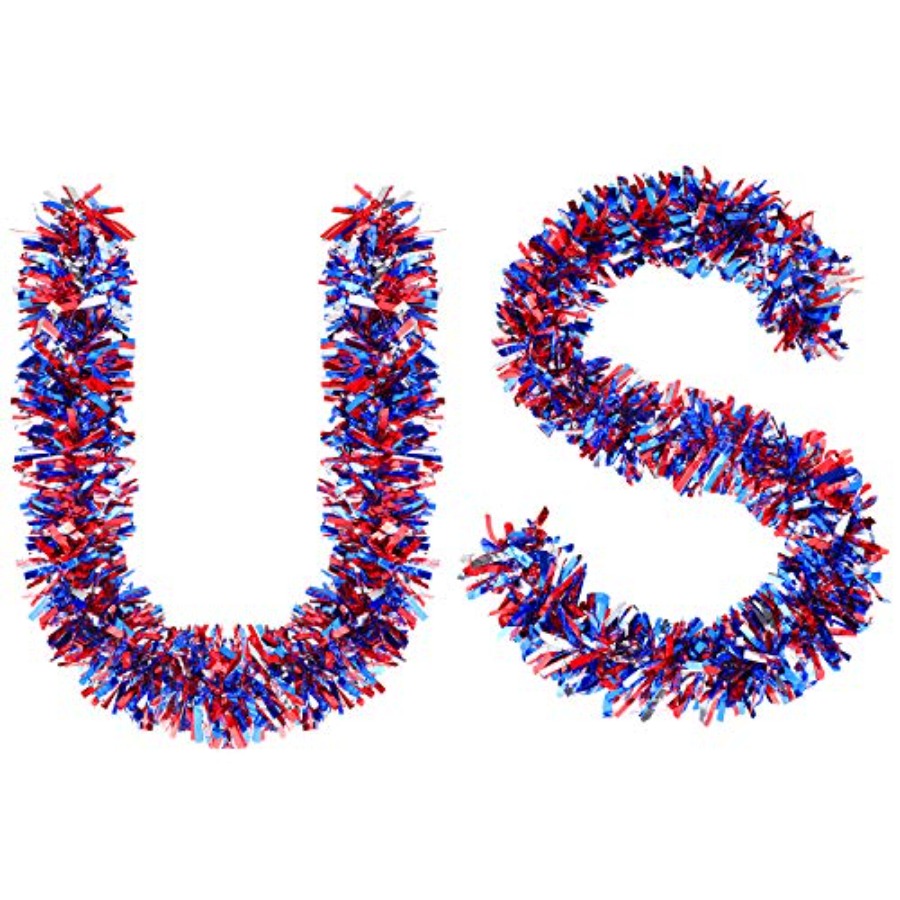 33FT Patriotic Glitter Tinsel  - Tinsel Garland Decoration recensione e prezzo