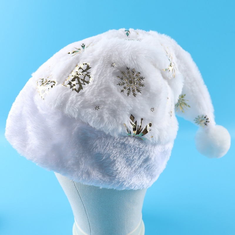 White Plush Christmas Hat Gold - Santa Hat Plush recensione e prezzo