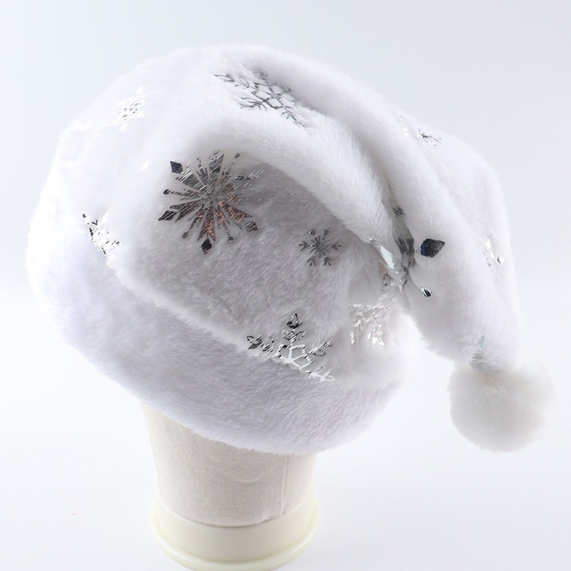 White Plush Christmas Hat Gold - Santa Hat Plush recensione e prezzo