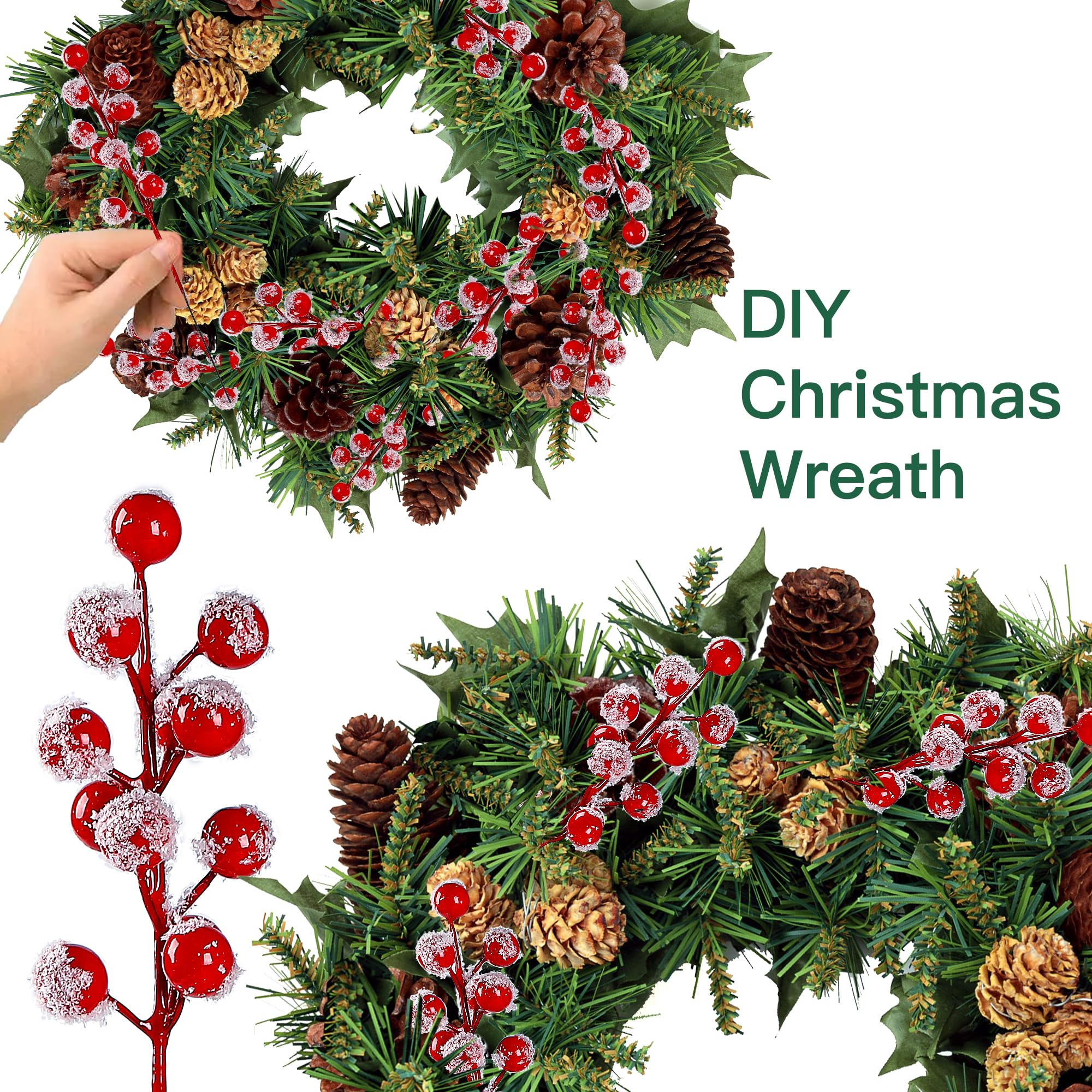 Christmas Red Berry Pine Needl - Christmas Wreath Fake recensione e prezzo