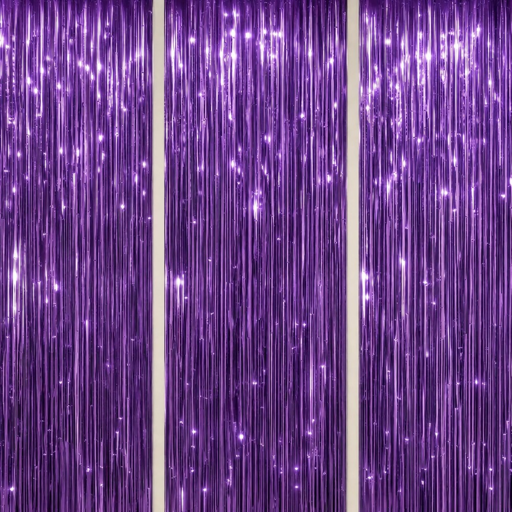 Foil Fringe Backdrop Purple Sh - Tinsel Garland Decoration recensione e prezzo