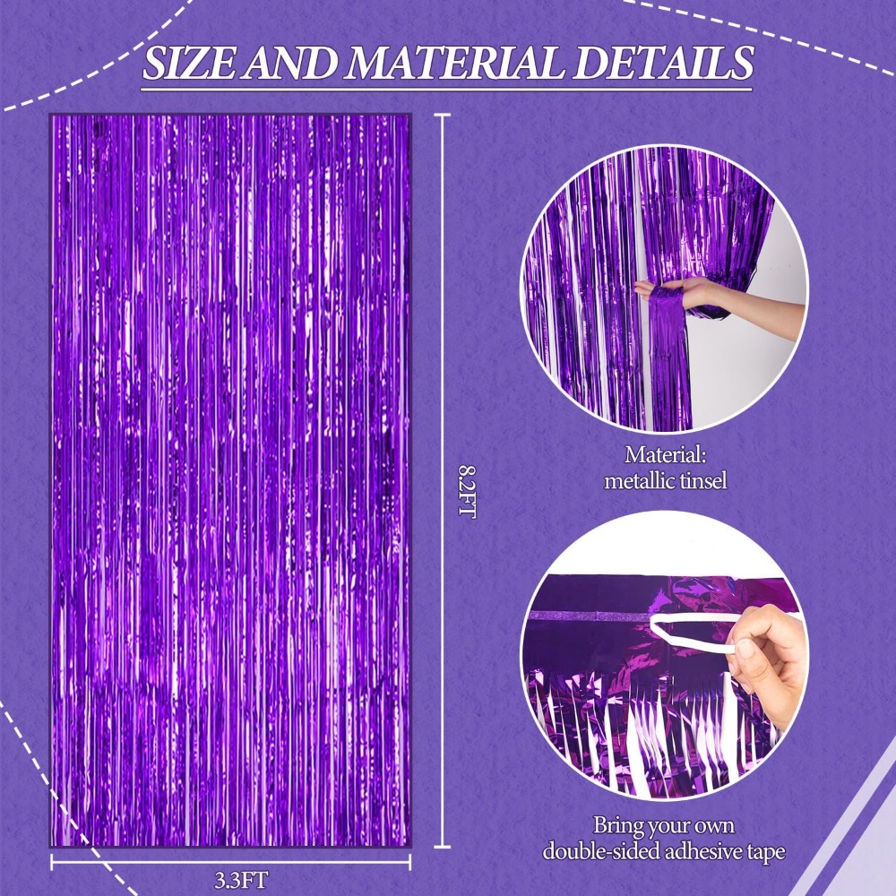 Foil Fringe Backdrop Purple Sh - Tinsel Garland Decoration recensione e prezzo