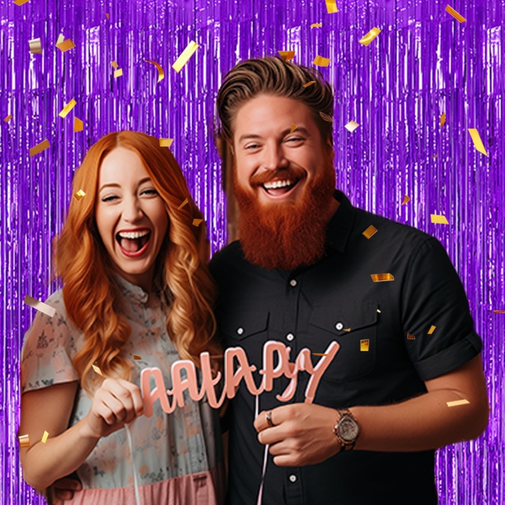 Foil Fringe Backdrop Purple Sh - Tinsel Garland Decoration recensione e prezzo
