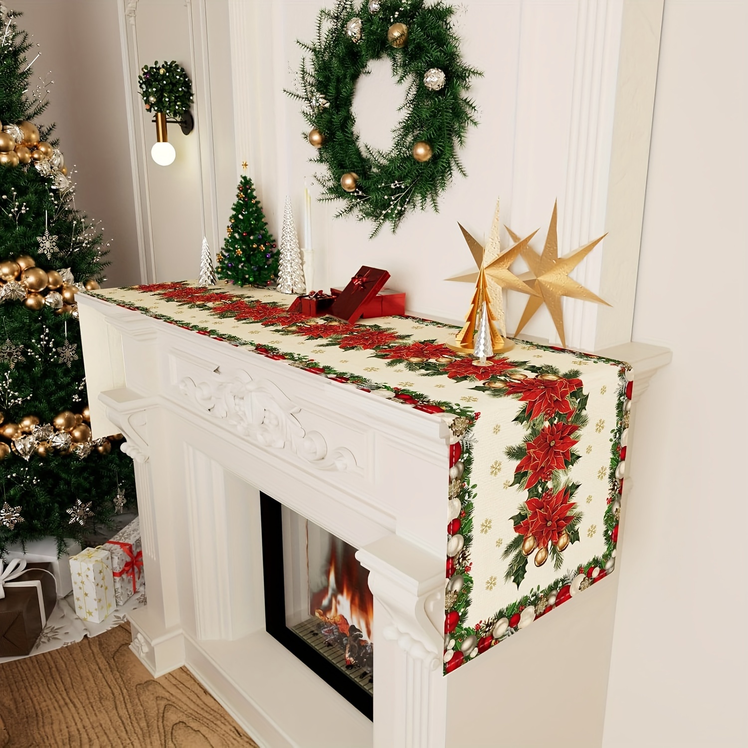 1pc Multi-Size Winter Floral T - Christmas Table Runner recensione e prezzo