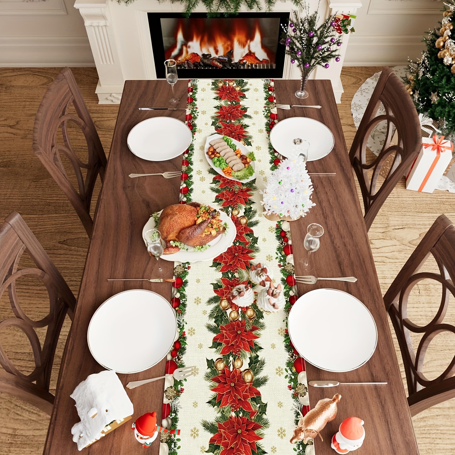 1pc Multi-Size Winter Floral T - Christmas Table Runner recensione e prezzo