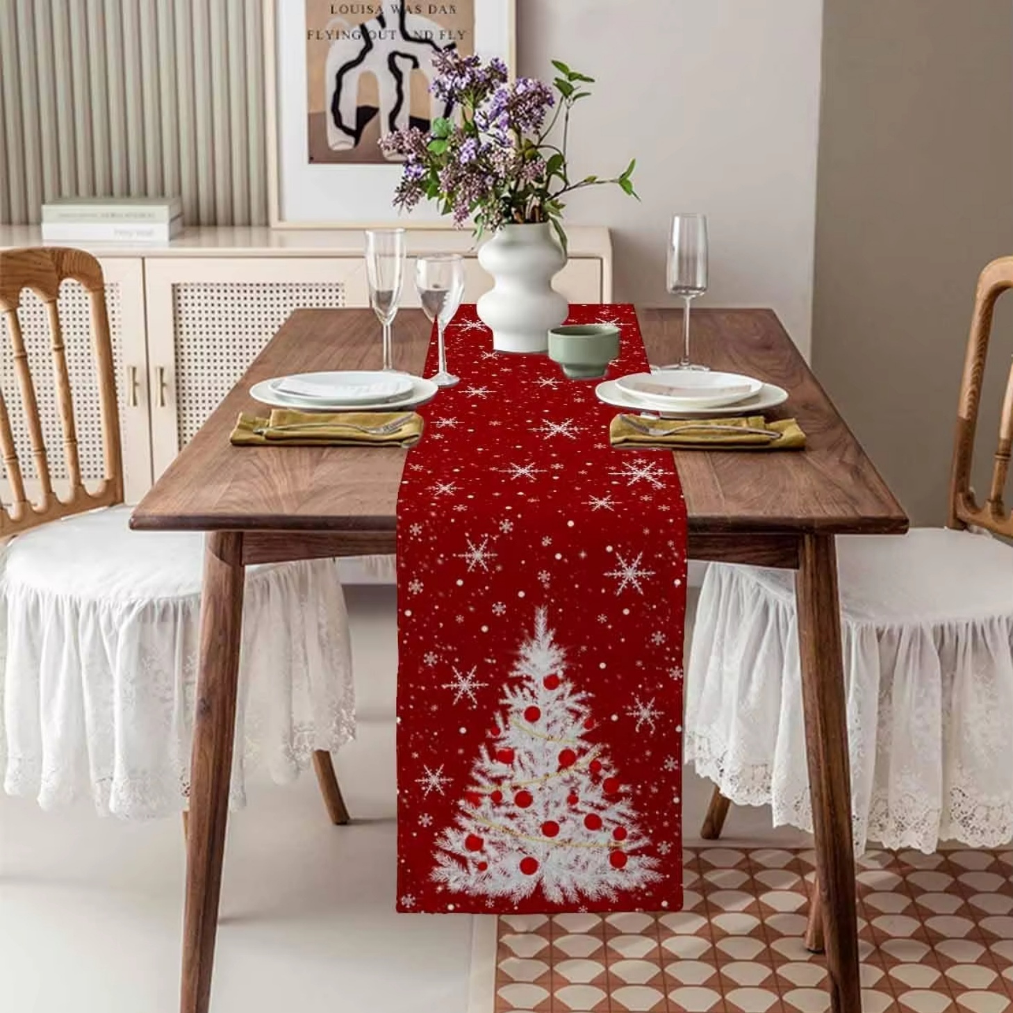 Red Table Runner Christmas Tre - Christmas Table Runner recensione e prezzo