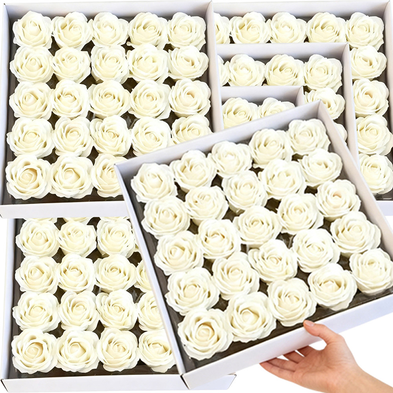 6cm White Artificial Rose Soap - Christmas Wreath Fake recensione e prezzo