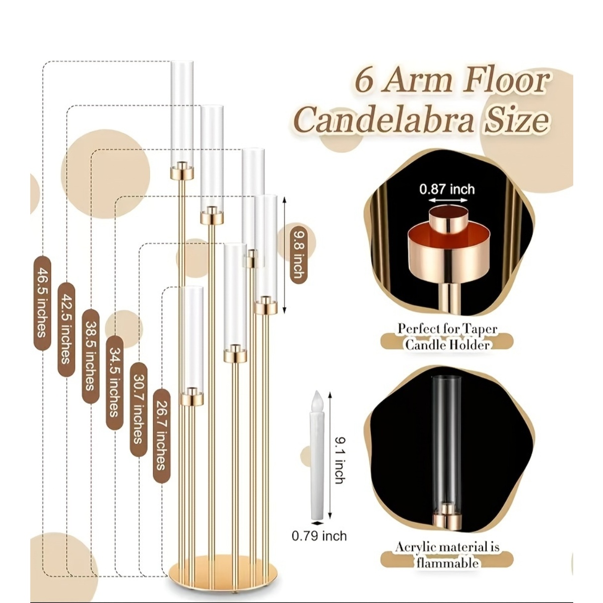 2 Sets Floor Candelabra 6 Arms - Holiday Candle Set recensione e prezzo