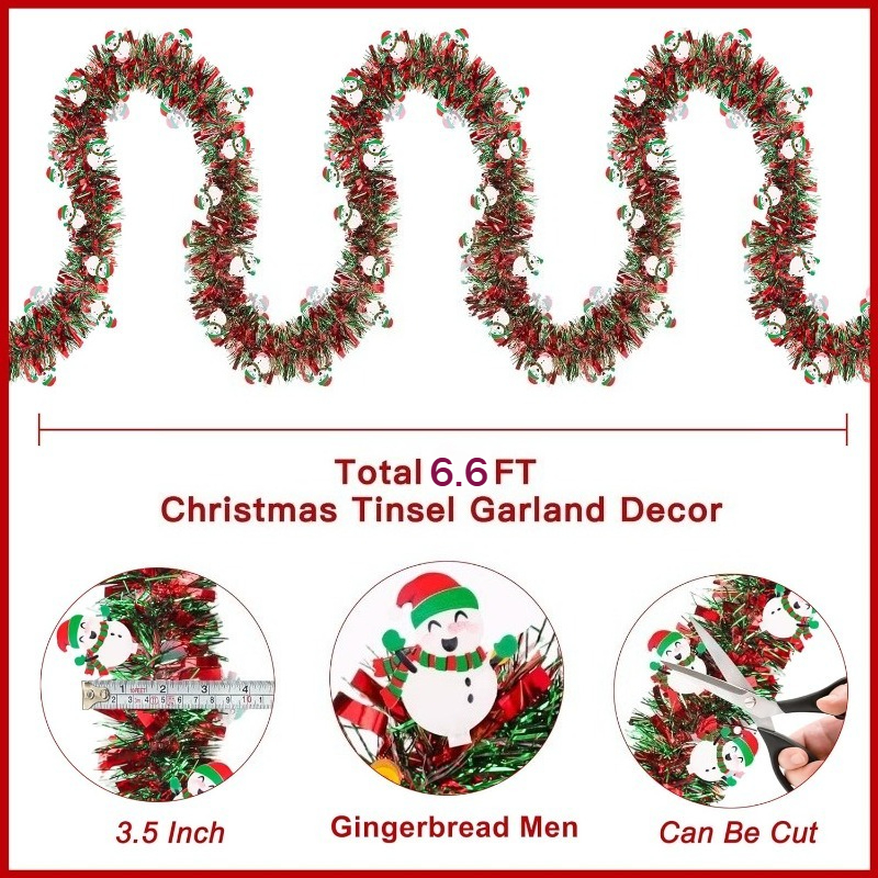 2M Red Green Christmas Tinsel  - Tinsel Garland Decoration recensione e prezzo