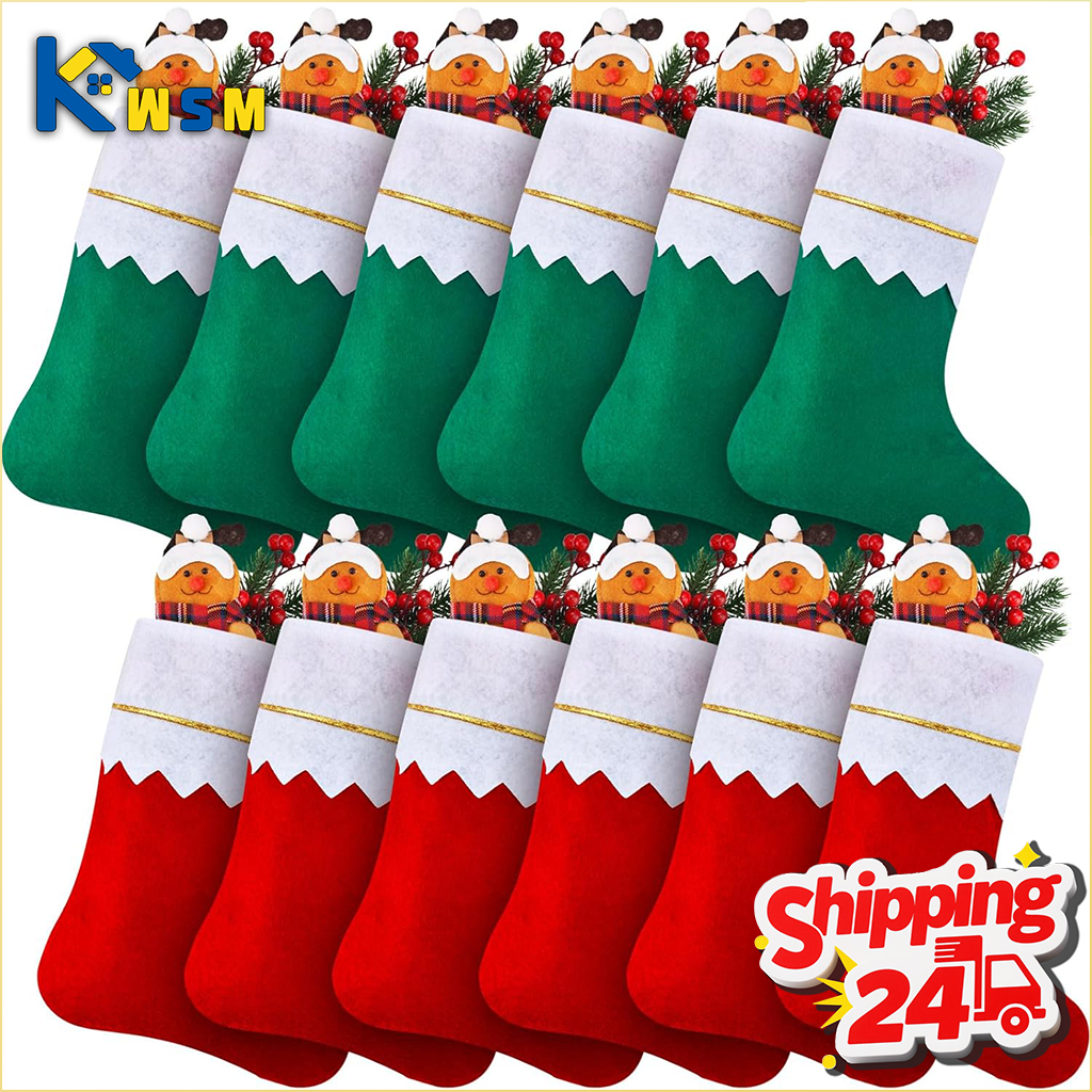 Double Sided Gold Trim Christm - Christmas Stocking Hanging recensione e prezzo