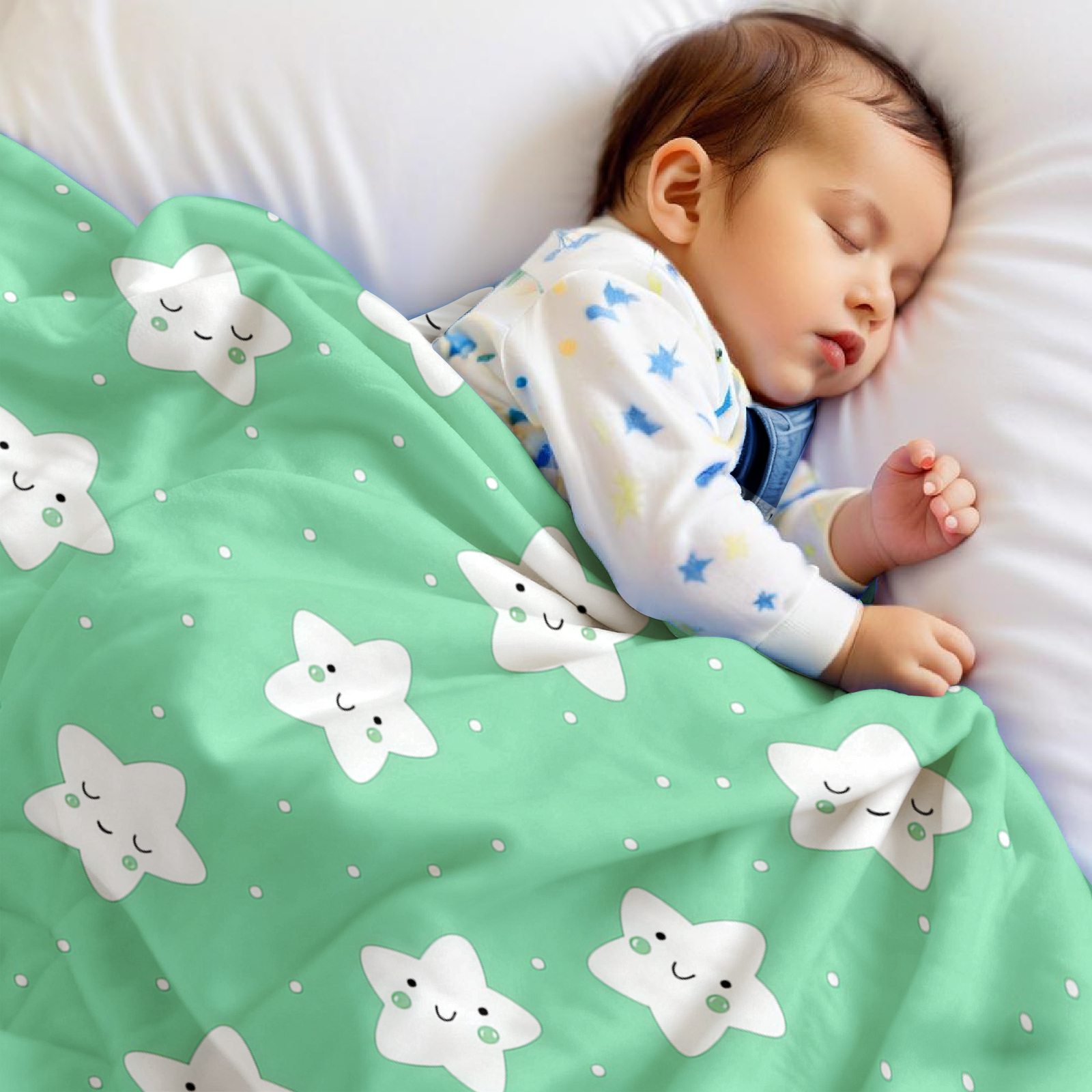 Mint Green Cute Star Lightweig - Christmas Throw Blanket recensione e prezzo