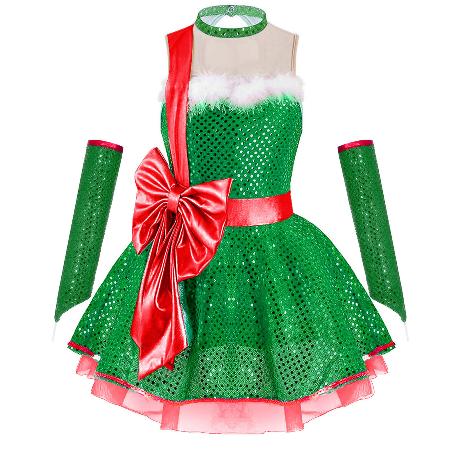 Teen Girls Christmas Sleeveles - Elf Costume Christmas recensione e prezzo