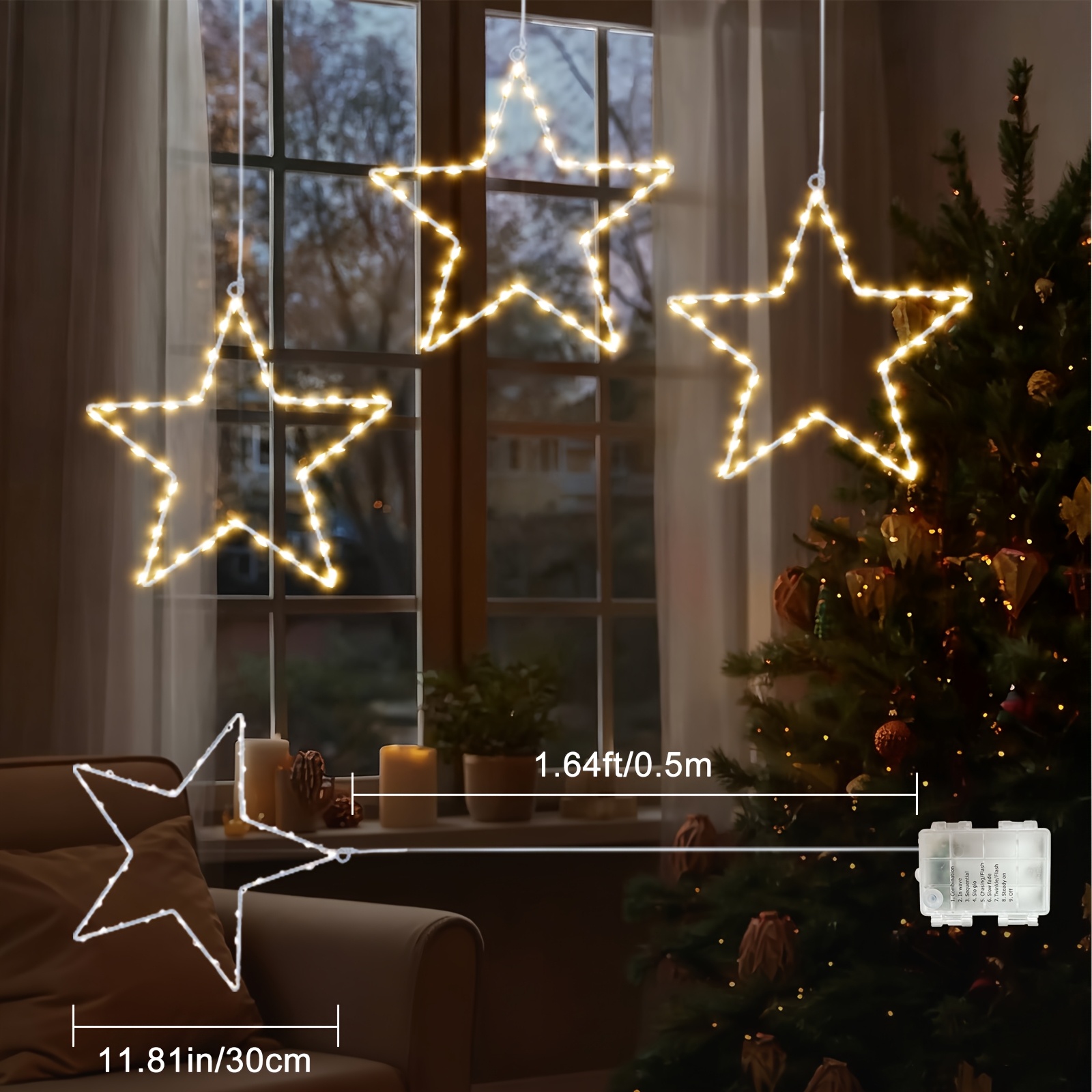 6/3pcs Battery Operated Hangin - Christmas Lights Outdoor recensione e prezzo