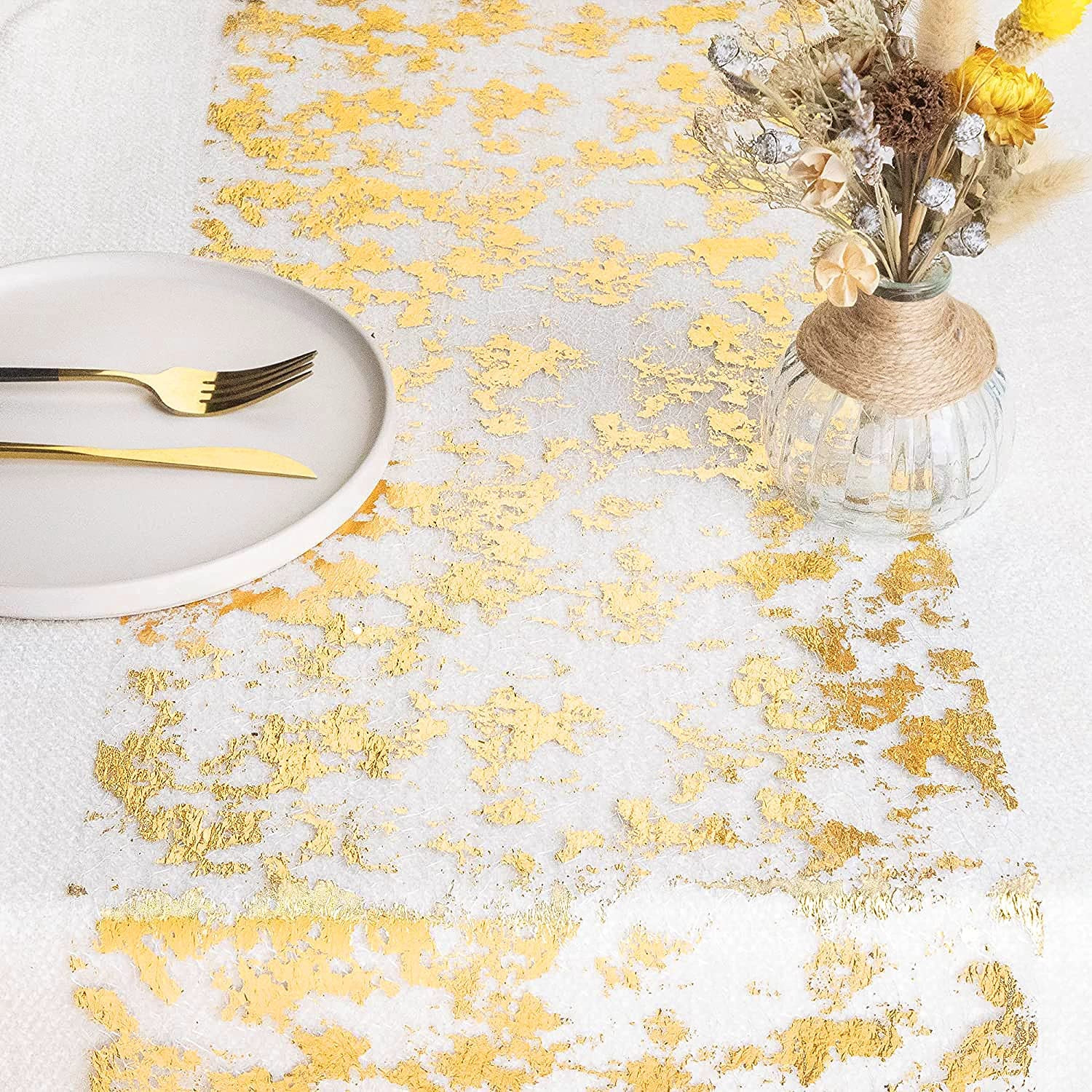Sparkle Metallic Gold Thin Tab - Christmas Table Runner recensione e prezzo