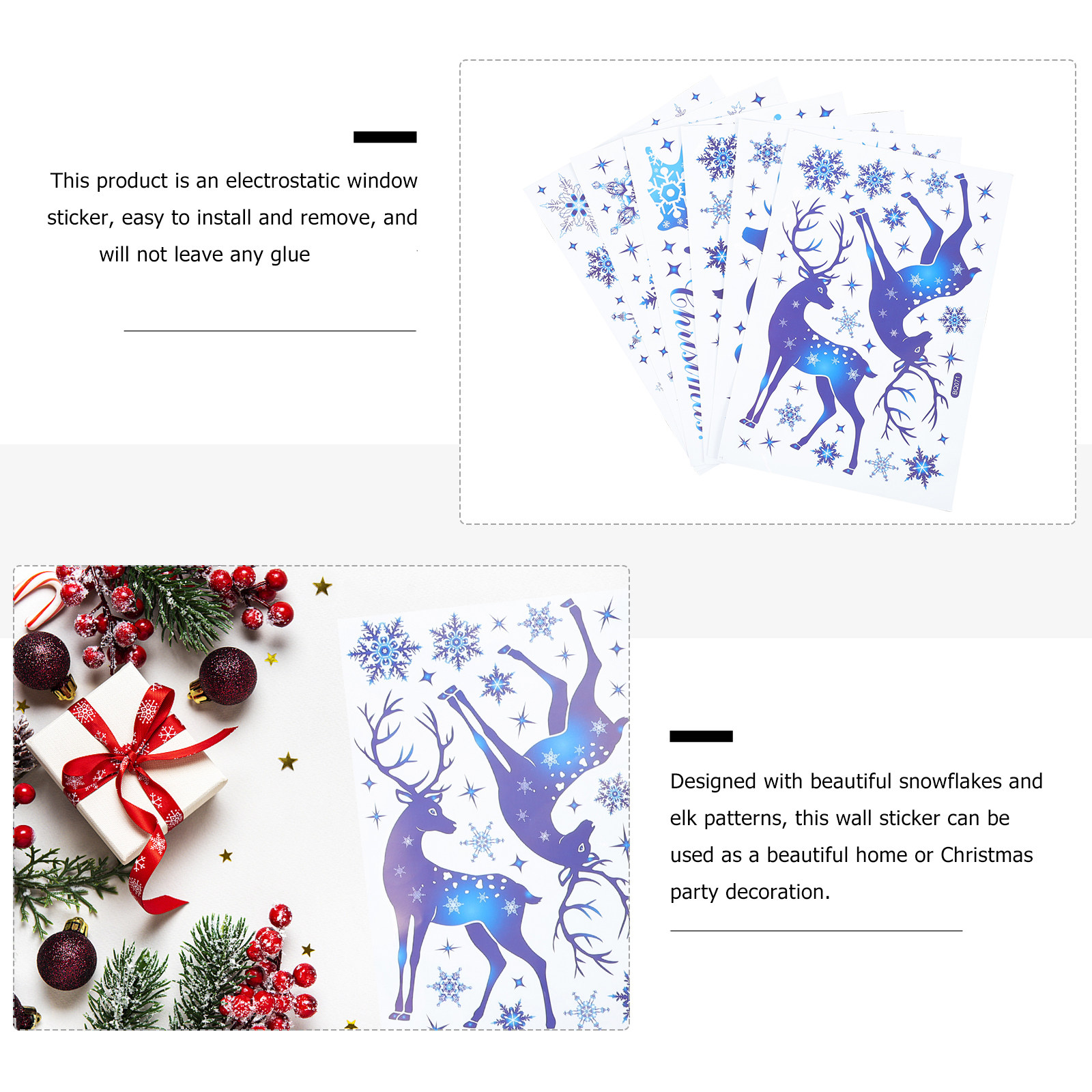 6 Sheets Snow Flake Window Dec - Snowflake Window Decal recensione e prezzo