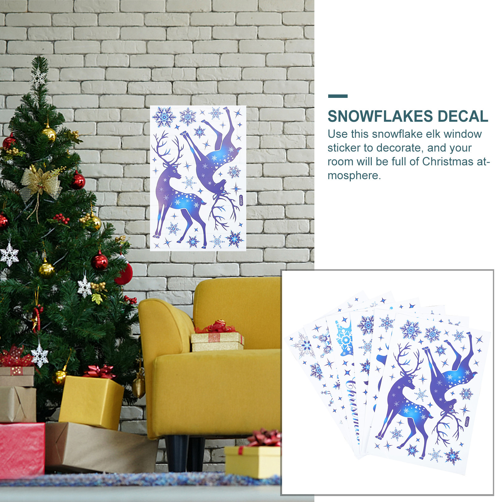 6 Sheets Snow Flake Window Dec - Snowflake Window Decal recensione e prezzo