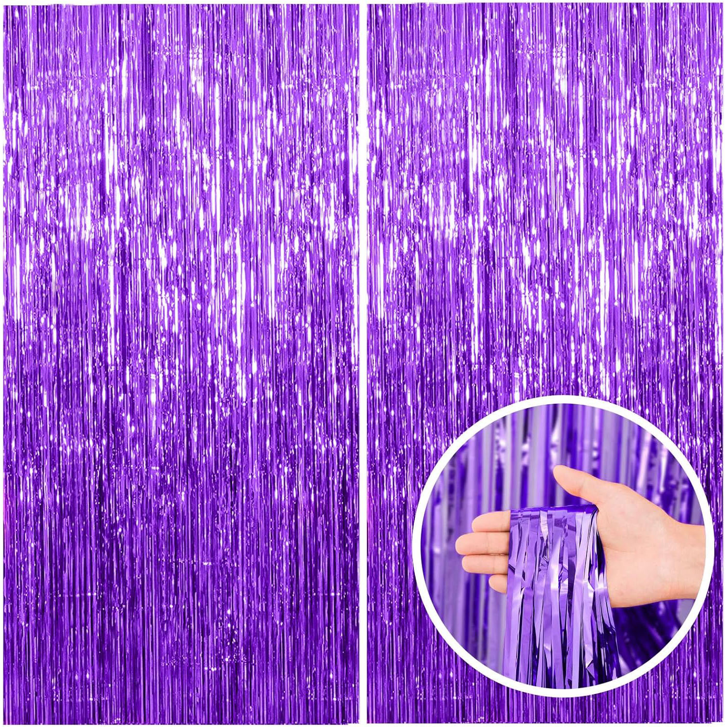 2 Pcs Purple Backdrop Tinsel S - Tinsel Garland Decoration recensione e prezzo