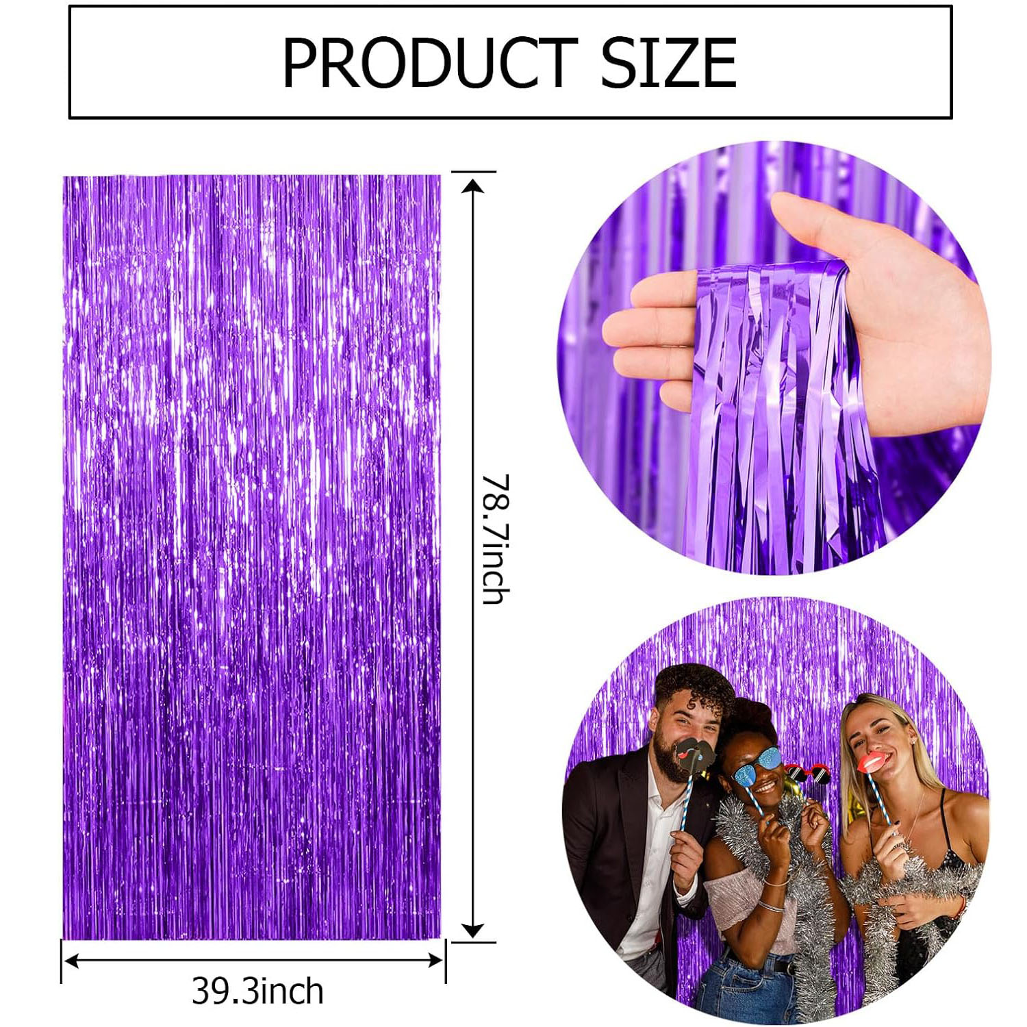 2 Pcs Purple Backdrop Tinsel S - Tinsel Garland Decoration recensione e prezzo