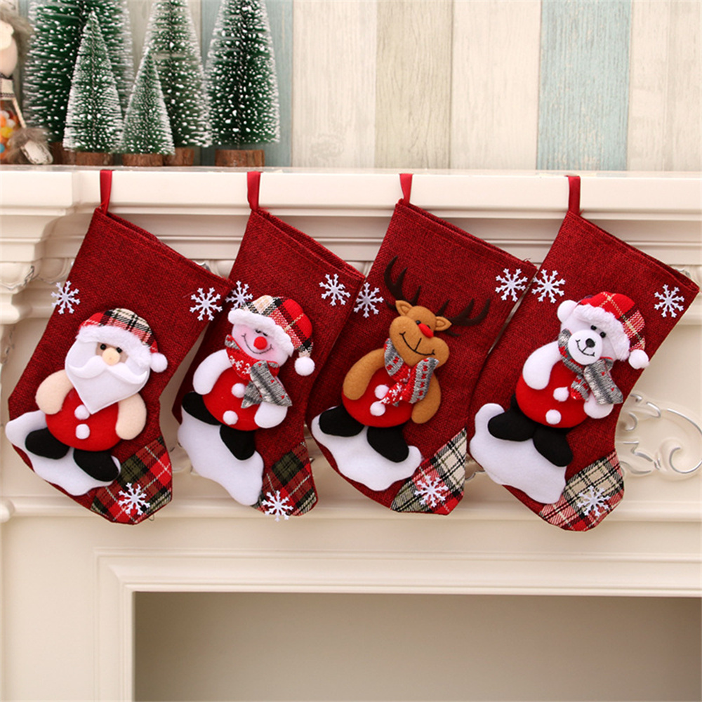 Linen Christmas Stockings Gift - Christmas Stocking Hanging recensione e prezzo