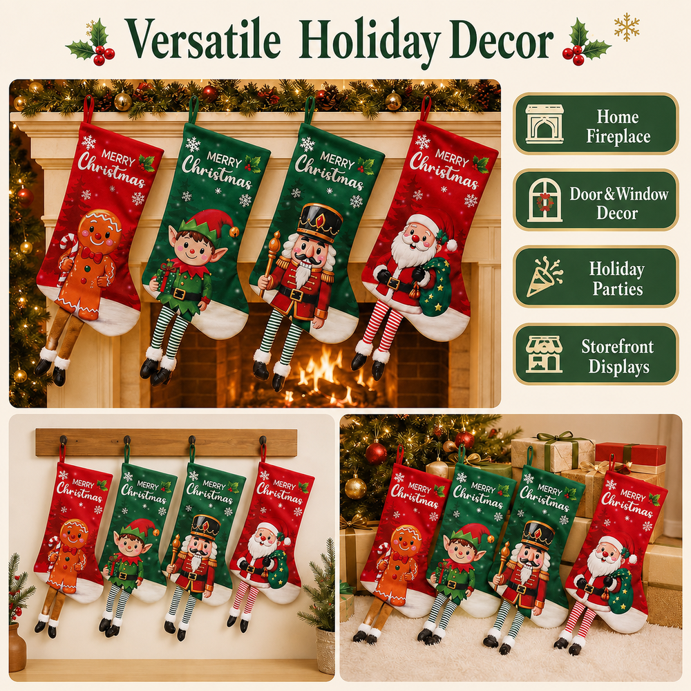 Christmas Stocking Decor Long  - Christmas Stocking Hanging recensione e prezzo