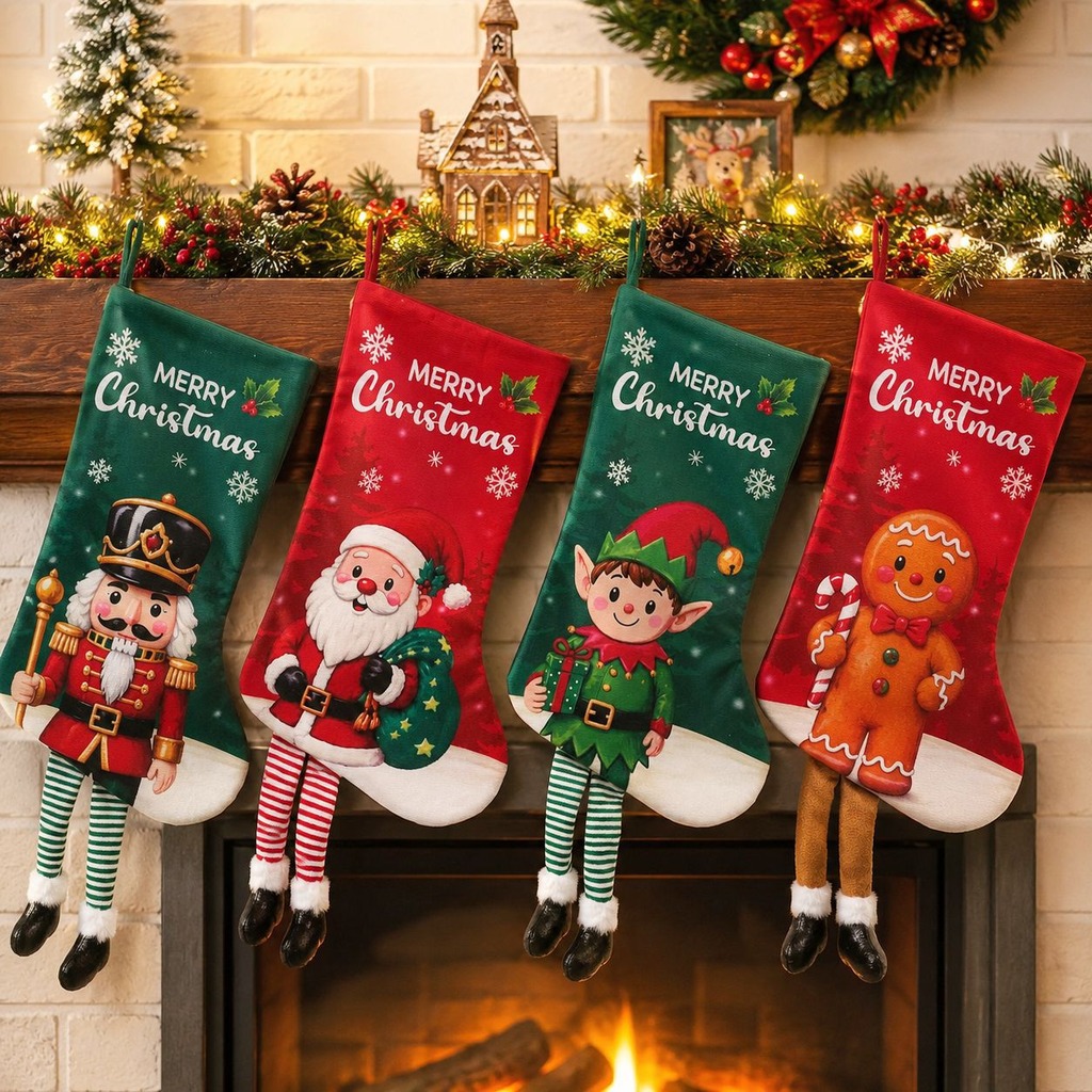 Christmas Stocking Decor Long  - Christmas Stocking Hanging recensione e prezzo
