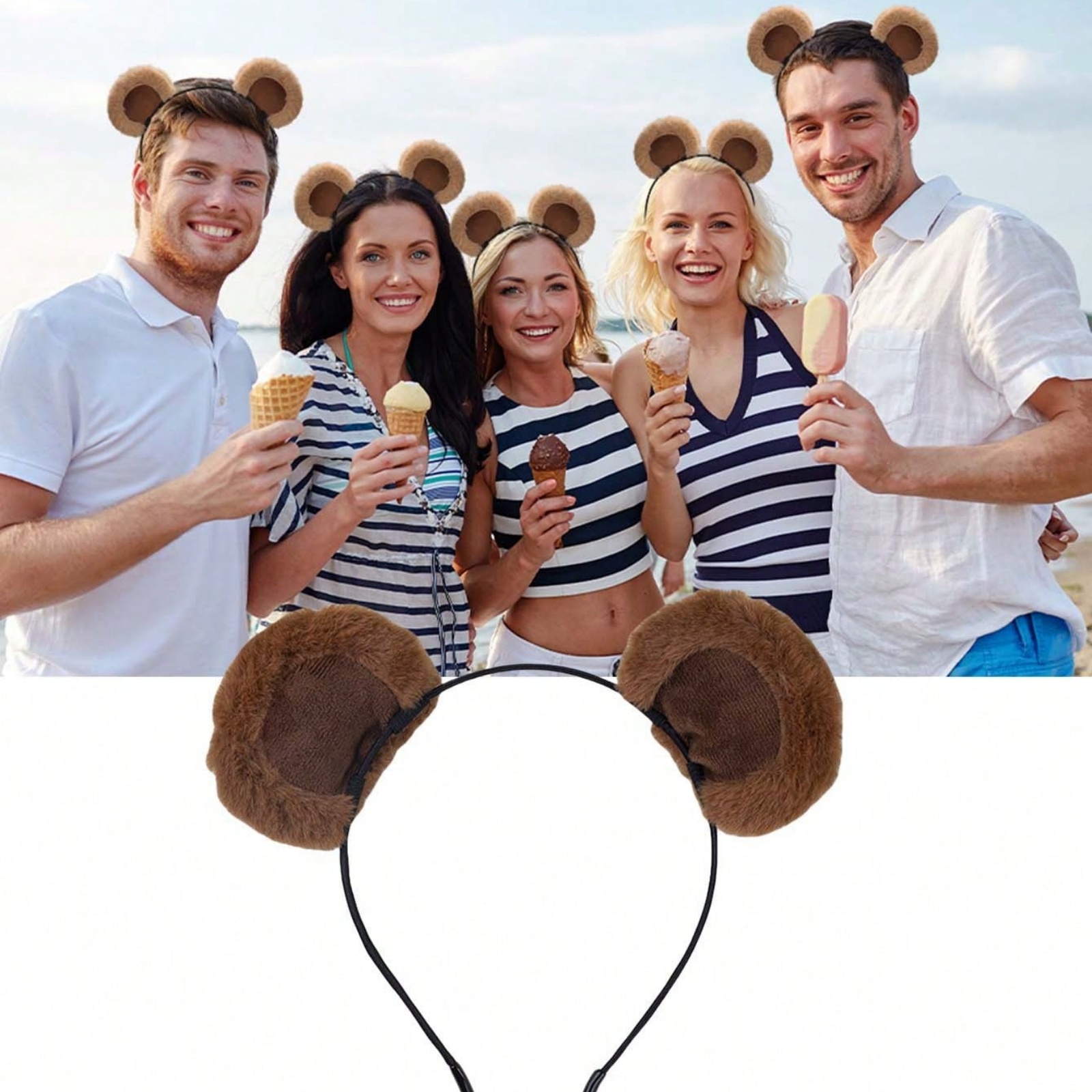 1pc Valentine's Day Brown Bear - Reindeer Antlers Headband recensione e prezzo