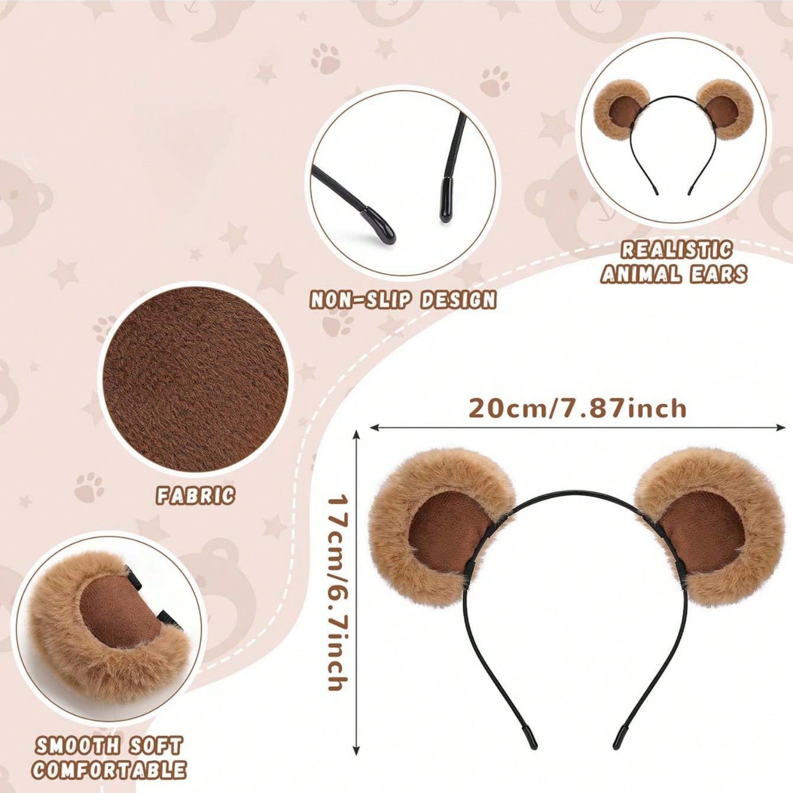 1pc Valentine's Day Brown Bear - Reindeer Antlers Headband recensione e prezzo