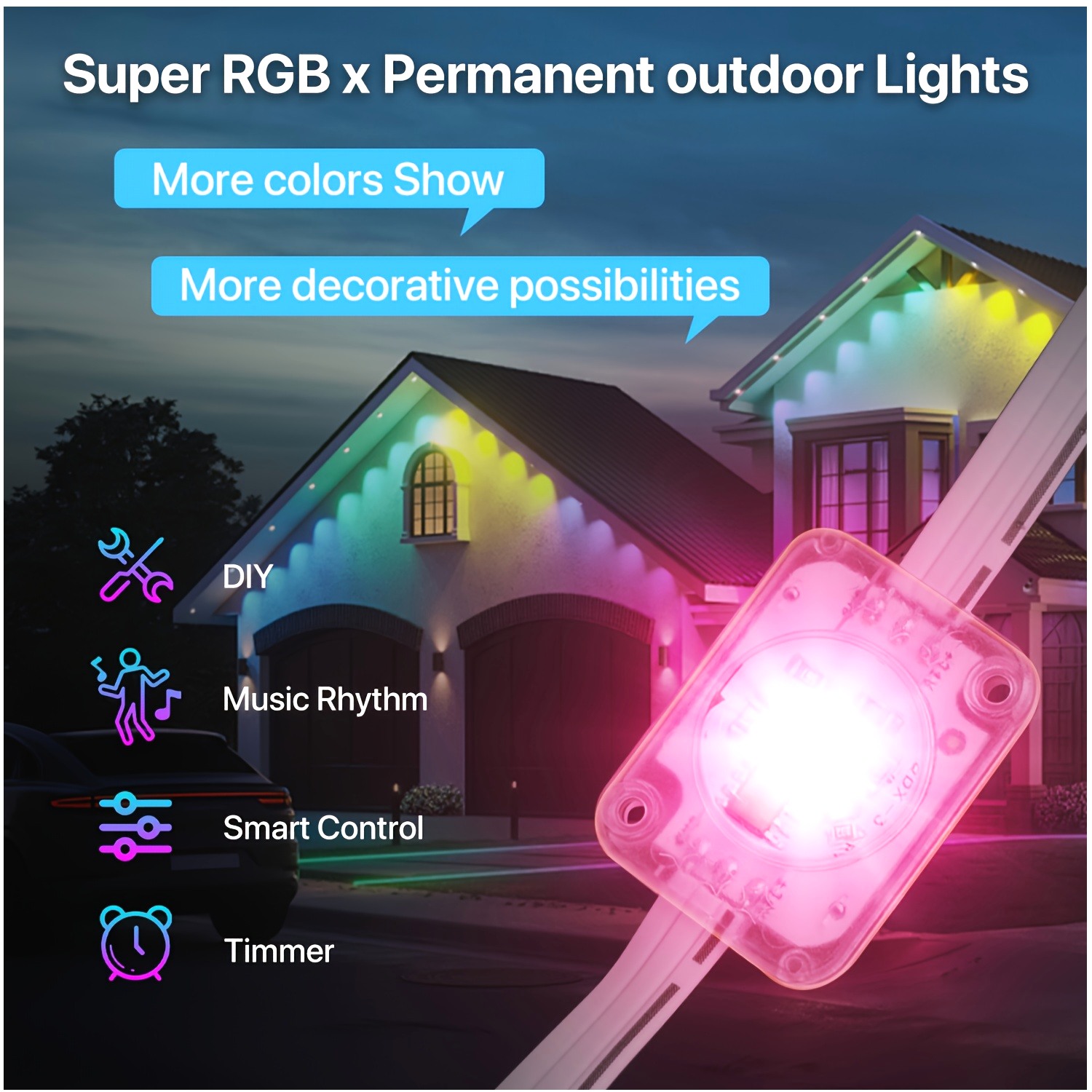 RGB+IC Smart Outdoor Eaves Lig - Christmas Lights Outdoor recensione e prezzo