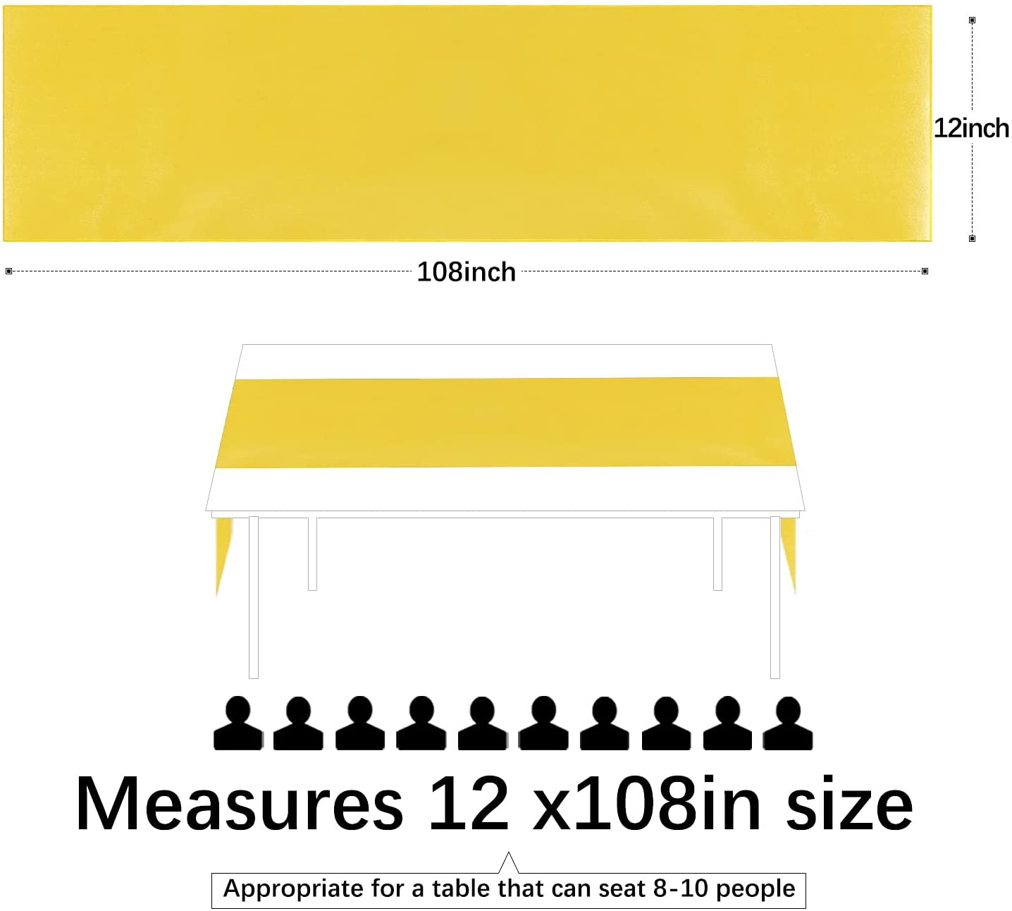 12x108 Inch Satin Wedding Tabl - Christmas Table Runner recensione e prezzo