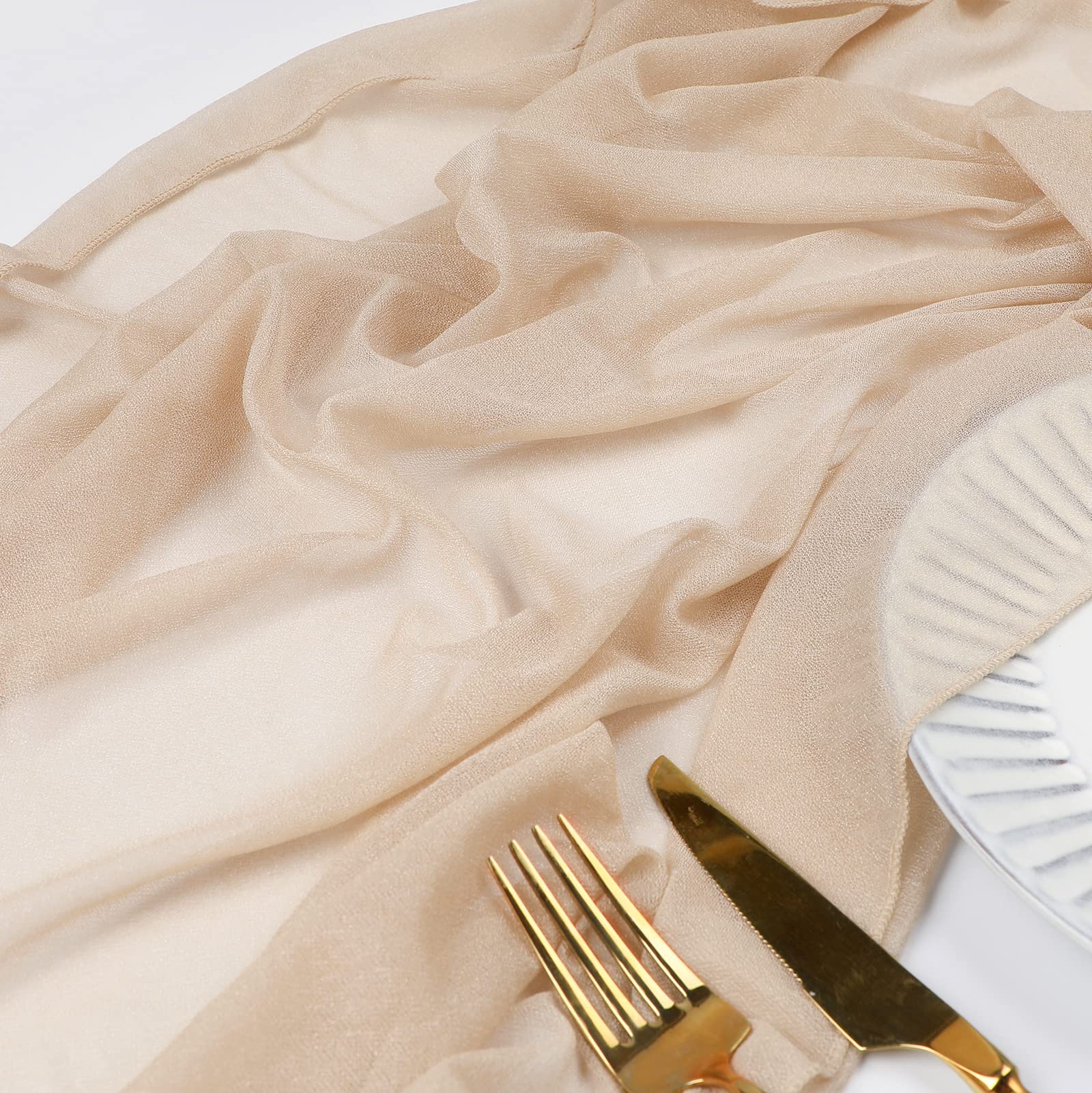 Beige Table Runner Chiffon Tab - Christmas Table Runner recensione e prezzo