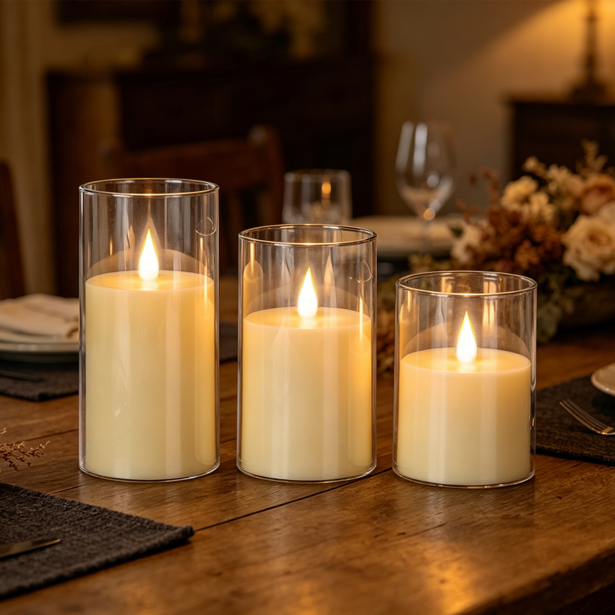 3-Piece LED Flame-Free Candle  - Holiday Candle Set recensione e prezzo
