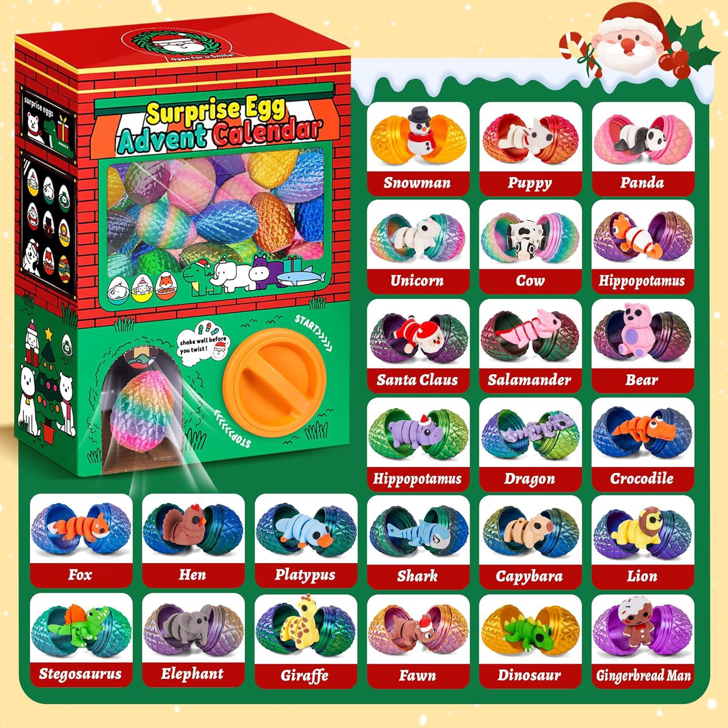24pcs 3D Printed Surprise Egg  - Advent Calendar Gift recensione e prezzo